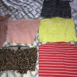 crop tops, halter tops, short sleeves